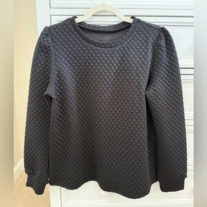 Shein Womens Black Quilted Sweatshirt (M)